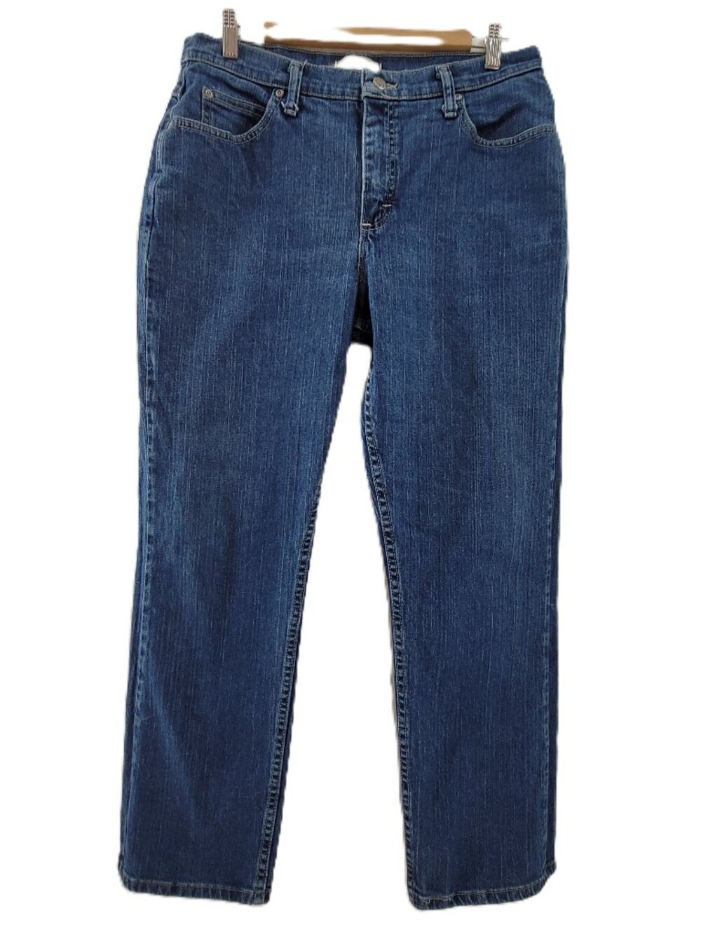 Riders by Lee Jeans Women's 12 Blue Denim Relaxed Stretch Straight Leg 5 Pocket